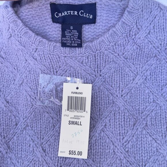 Charter Club Womens Wool Angora Cable Knit Sweater Vintage Size Small - Picture 3 of 11